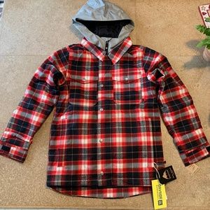 Burton Boys Uproar Process Red Miked Plaid Jacket